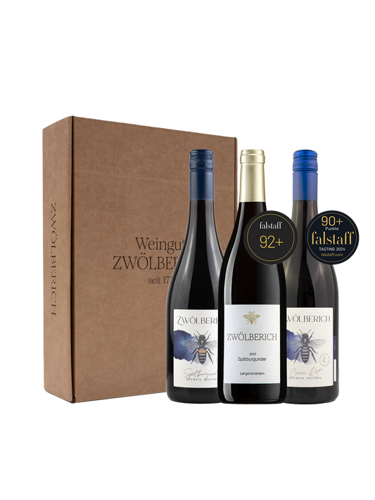 Selektion in Rot im Zwölberich Präsentkarton